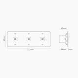 USB-C-Anschluss (30 W) 3x in Dreifachrahmen – Durchsichtig + Schwarz