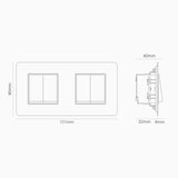 Doppelwippschalter 4x in Zweifachrahmen – Antikes Messing + Weiß